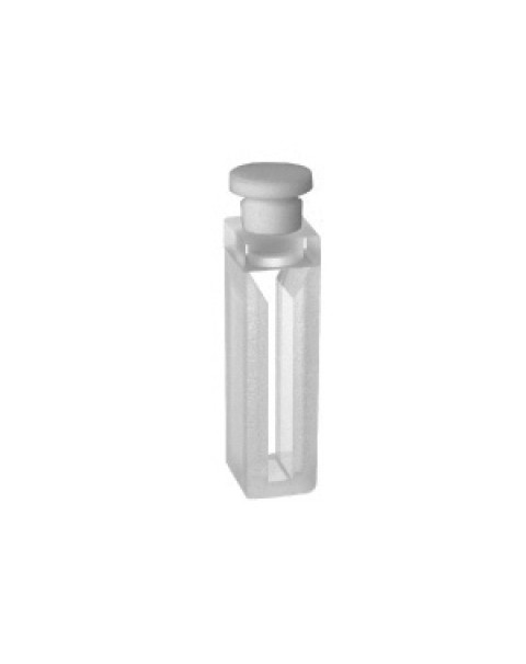 Semi-micro-cuvette with frosted walls and stopper